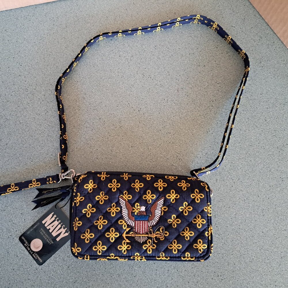 Vera Bradley RDIF All in One Navy & Gold Crossbody U. S. Military Navy